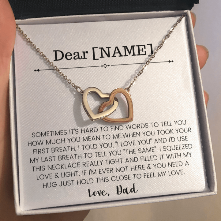 Daughter Necklace From Dad | I Love You | Personalize It Now