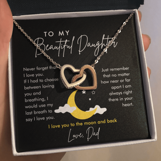 To My Beautiful Daughter | I Love You | Necklace From Dad