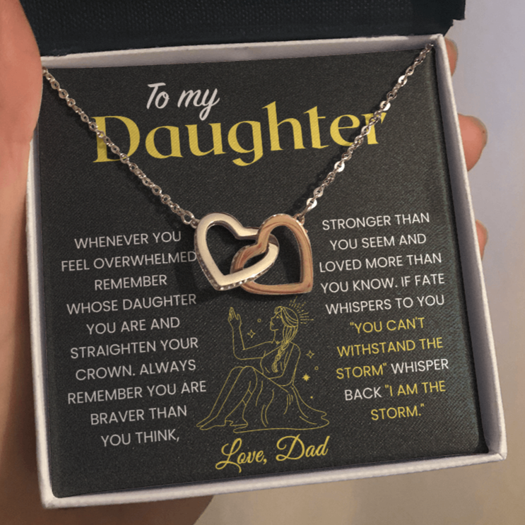 To My Daughter | You Are Brave, Strong And Loved | Necklace