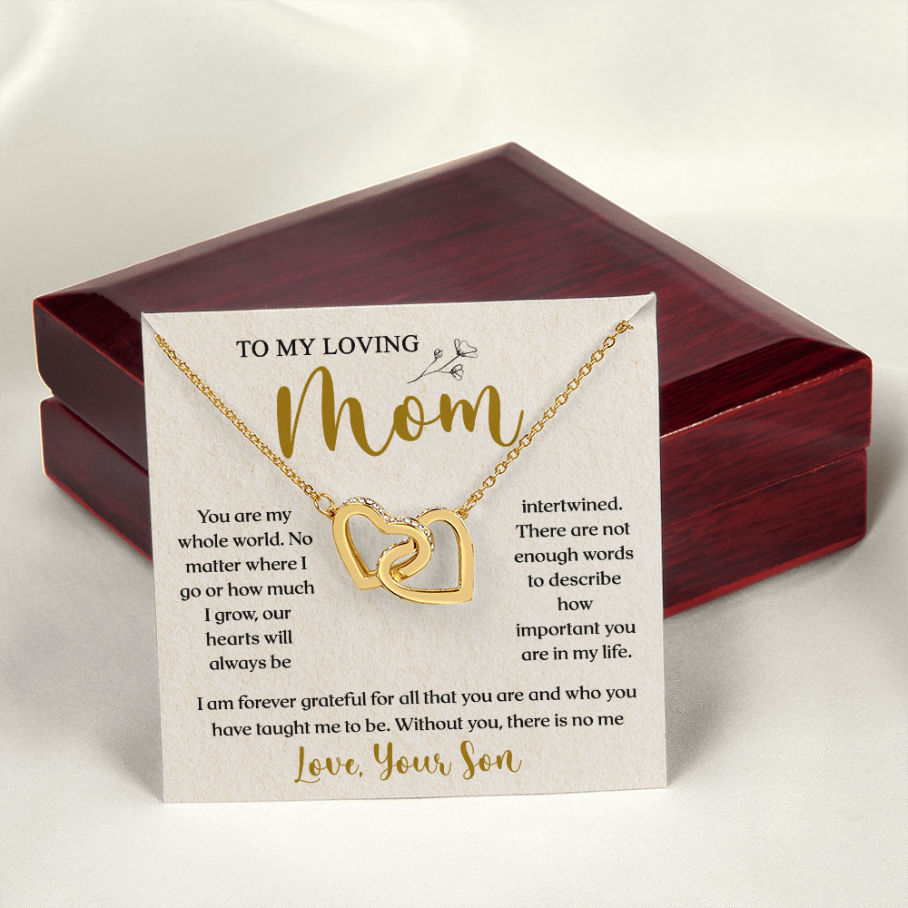 To My Loving Mom | You Are Important To Me | Interlocking Hearts Necklace