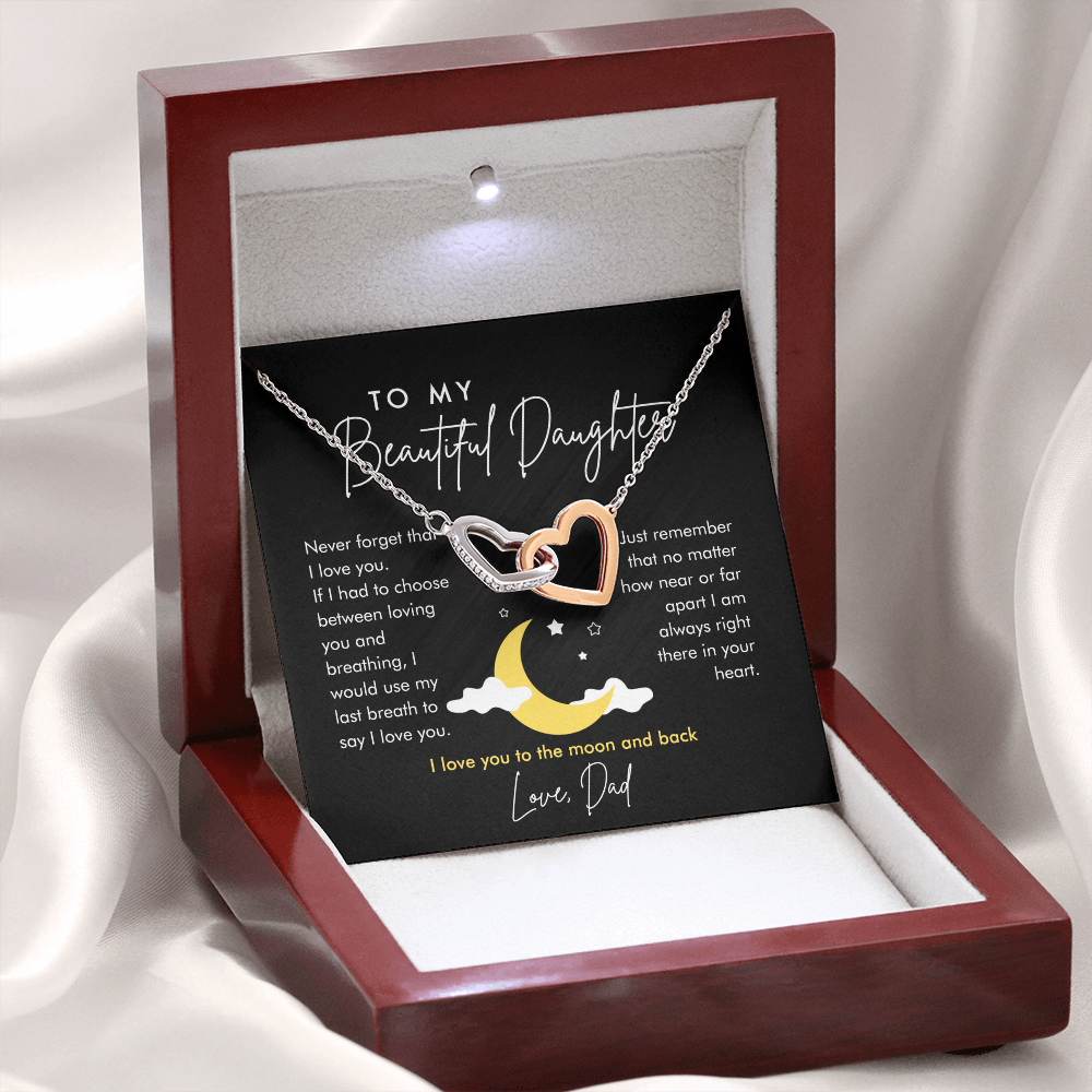 To My Beautiful Daughter | I Love You | Necklace From Dad