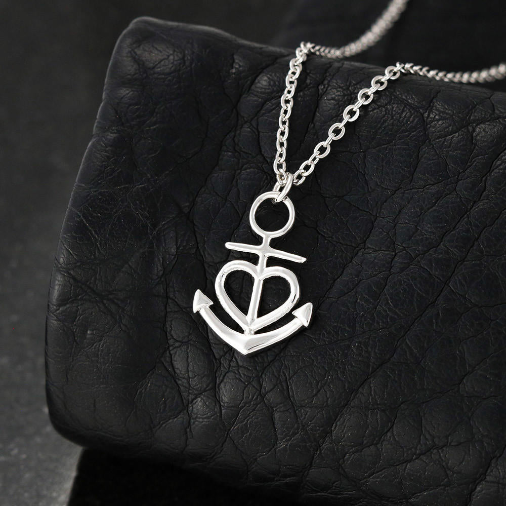 To An Amazing Teacher- Your Heart Is Your Anchor-Necklace - Glitter By Kate Wild