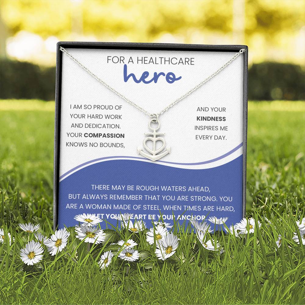To A Healthcare Hero-Your Heart Is Your Anchor- Necklace - Glitter By Kate Wild