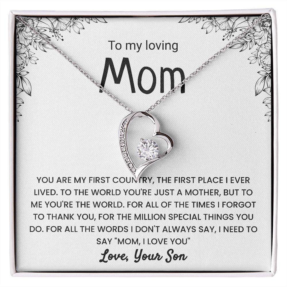 To My Loving Mom | Thank You & I Love You | Forever Love Necklace