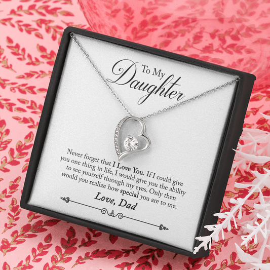 To My Daughter | Love Dad | Heart Necklace