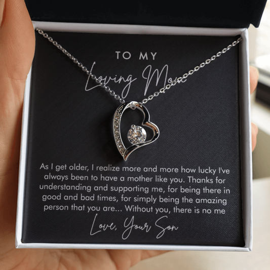 To My Loving Mom | I'm Lucky To Have You | Forever Love Necklace