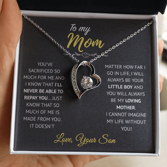 To My Mom | I Can't Imagine Life Without You | Forever Love Necklace