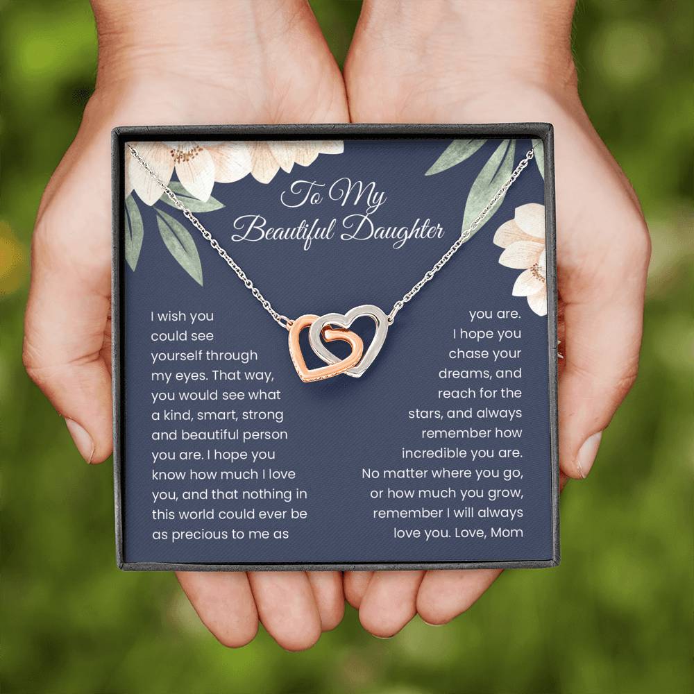 To My Beautiful Daughter- Remember I Will Always Love You- Necklace - Glitter By Kate Wild