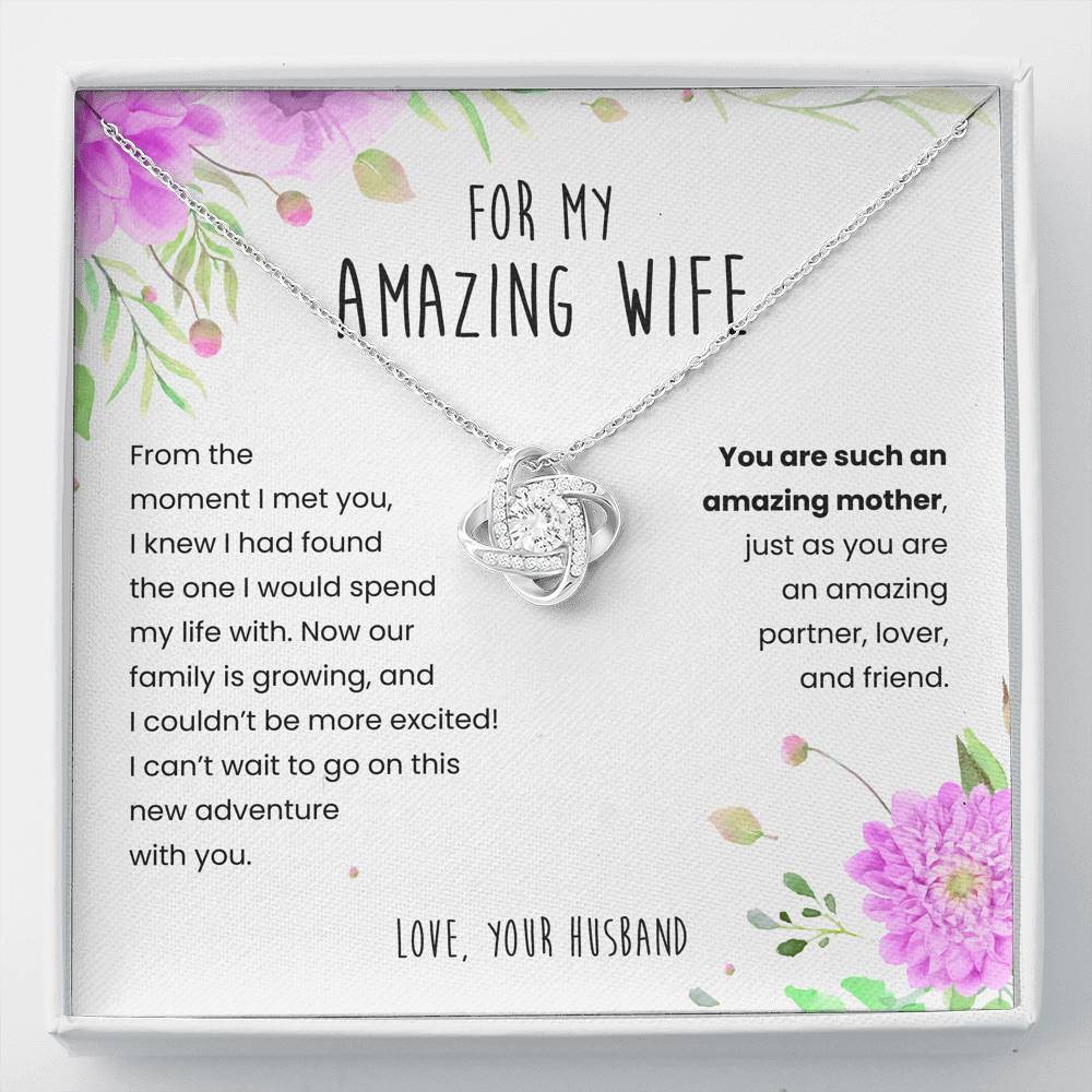 For My Amazing Wife &  New Mom- 14k White Gold Finish - Glitter By Kate Wild