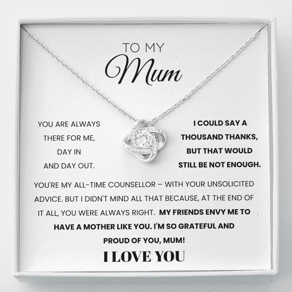To My Mum | I'm Grateful And Proud Of You | Necklace