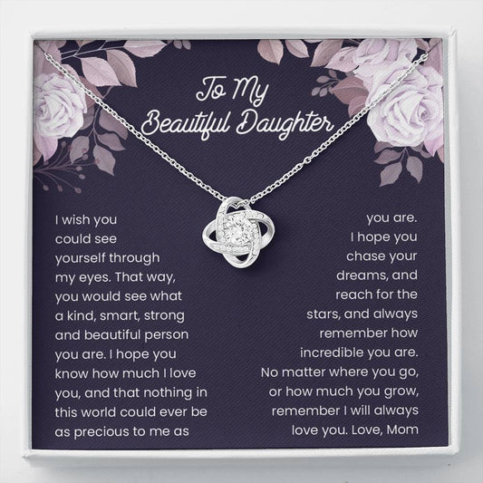 To My Beautiful Daughter-  I Will Always Love You- 14k White Gold Finish - Glitter By Kate Wild
