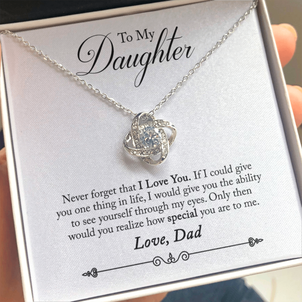 To My Daughter | Love Dad | Love Knot Necklace