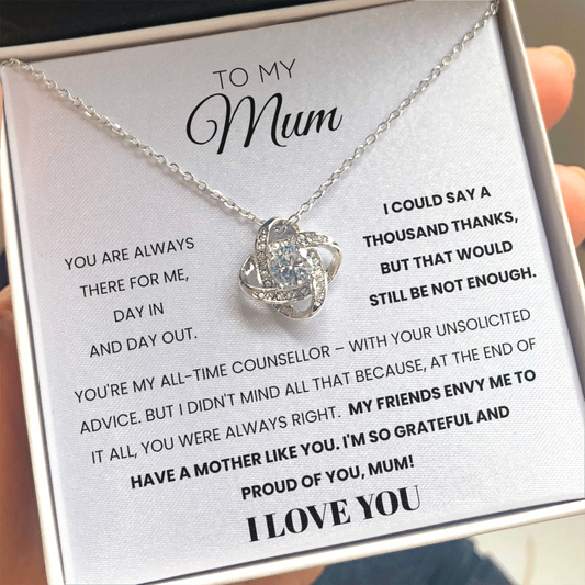 To My Mum | I'm Grateful And Proud Of You | Necklace
