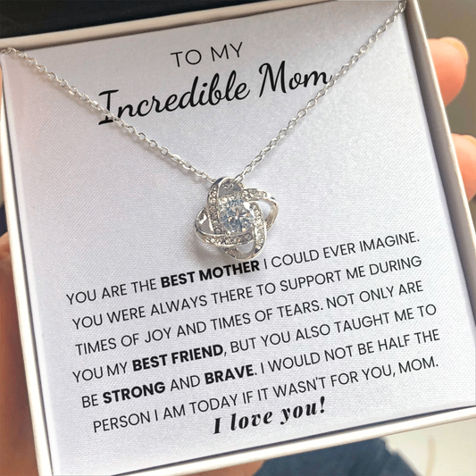 To My Incredible Mom | Thank you For Supporting Me | Necklace