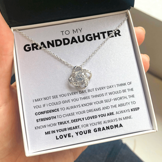 To My Granddaughter | I Think Of You Everyday | Necklace