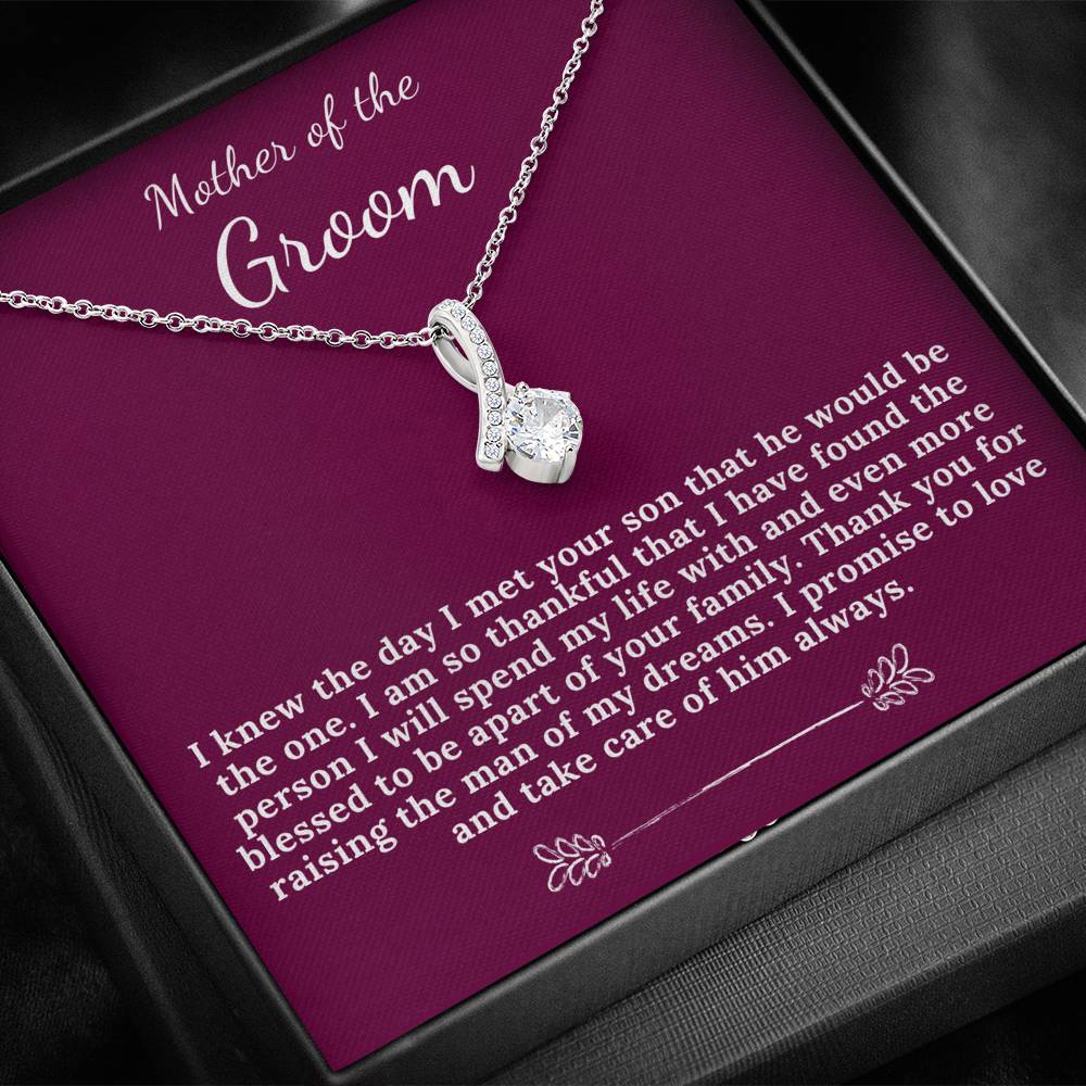 Mother of the Groom 14k White Gold Necklace
