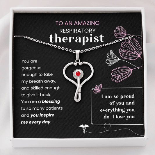 For A Respiratory Therapist- You Take My Breath Away-  Necklace - Glitter By Kate Wild
