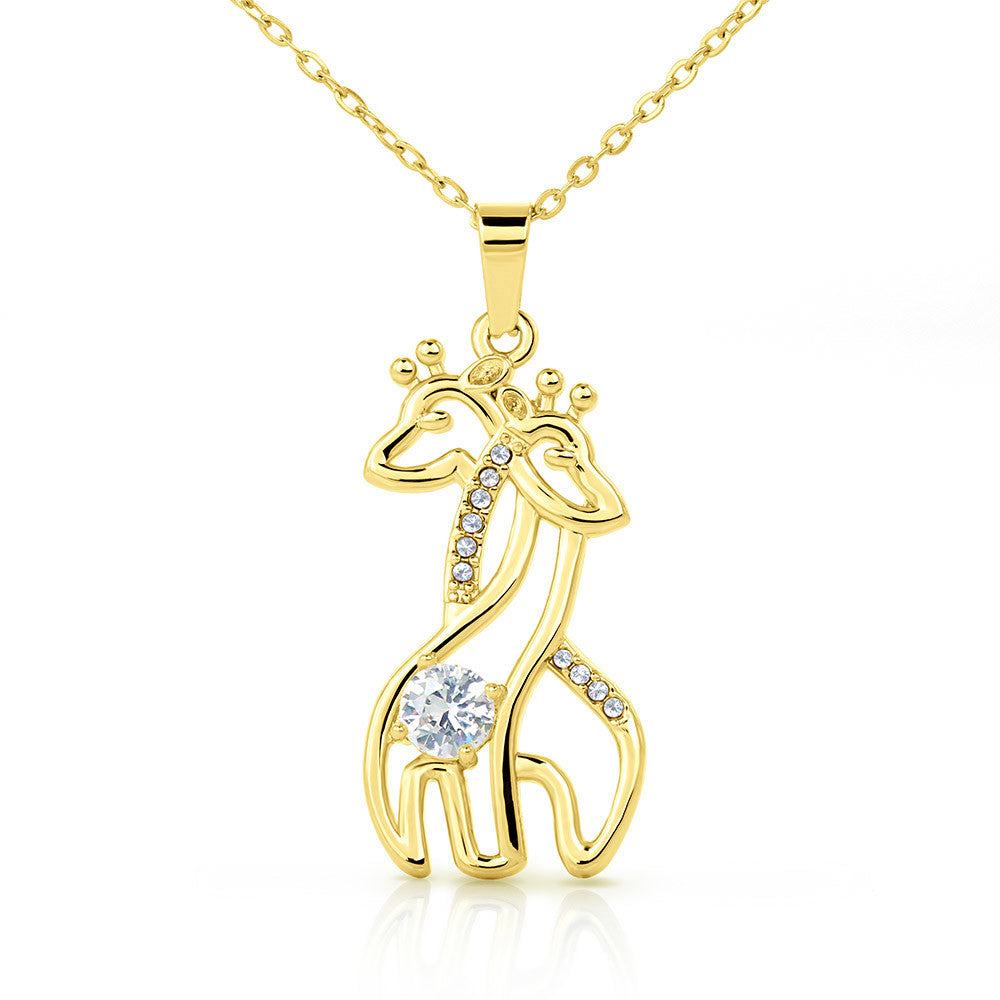 Giraffe Necklace For Wife New Mom- 14k White gold 18k Yellow Gold Plating - Glitter By Kate Wild
