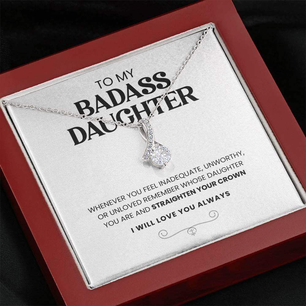 To My Badass Daughter | Straighten Your Crown | Necklace