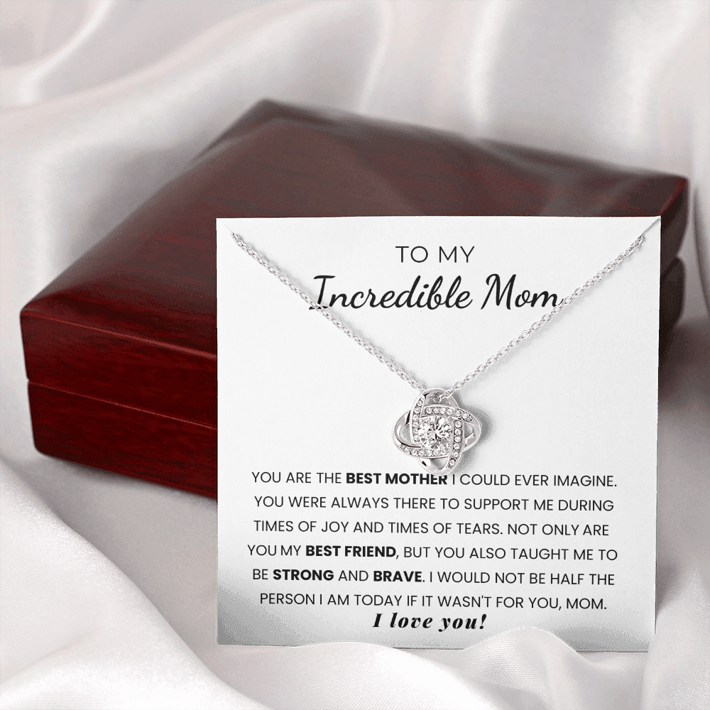 For My Angel, My Guide and My Best Friend - Necklace for Mom Love Knot –