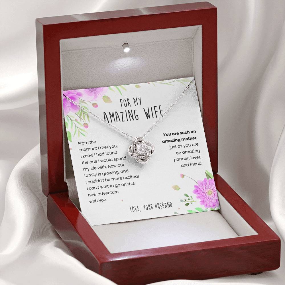 For My Amazing Wife &  New Mom- 14k White Gold Finish - Glitter By Kate Wild