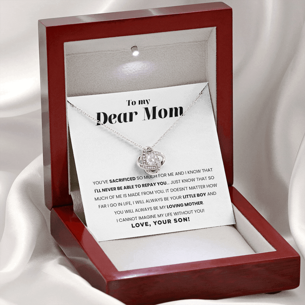 To My Dear Mom | I Can't Imagine My Life Without You | Necklace