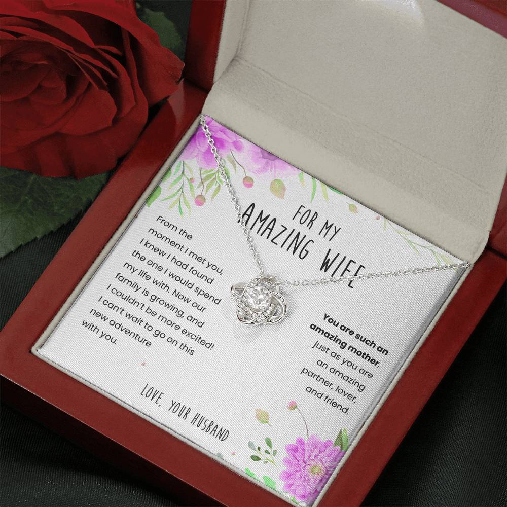 For My Amazing Wife &  New Mom- 14k White Gold Finish - Glitter By Kate Wild