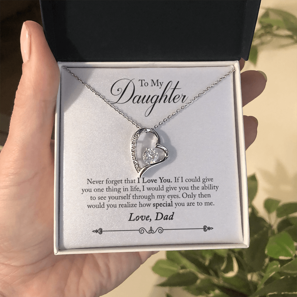 To My Daughter | Love Dad | Heart Necklace